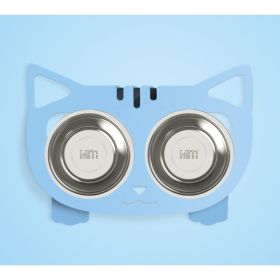 Anti-falling Cat Dog Feeding Water Bowl (Option: Blue-Style2)